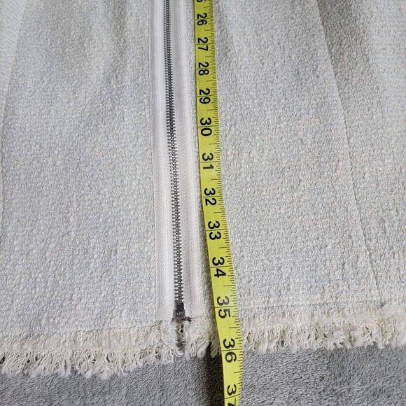 Rebecca Taylor Zip Tweed Combo Dress Sleeveless Size 10 Frayed‎ Edges Zippers - Picture 9 of 14